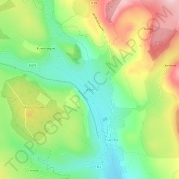 Mapa topográfico Le Bac, altitud, relieve