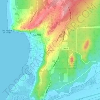 Mapa topográfico Pederneira, altitud, relieve