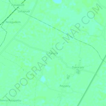 Mapa topográfico Peruru, altitud, relieve