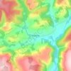 Mapa topográfico Brechfa, altitud, relieve