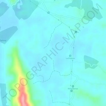 Mapa topográfico El Totumo, altitud, relieve