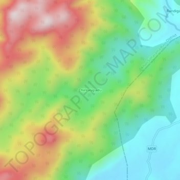 Mapa topográfico Chintalapadu, altitud, relieve