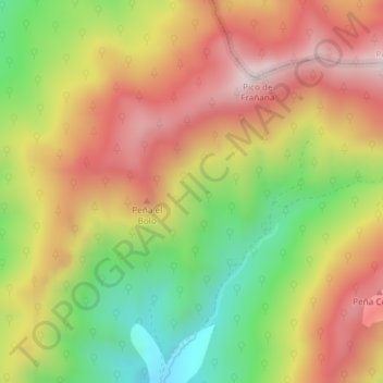 Mapa topográfico La Roble, altitud, relieve