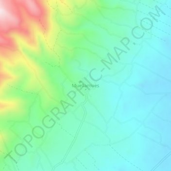 Mapa topográfico Muellamues, altitud, relieve