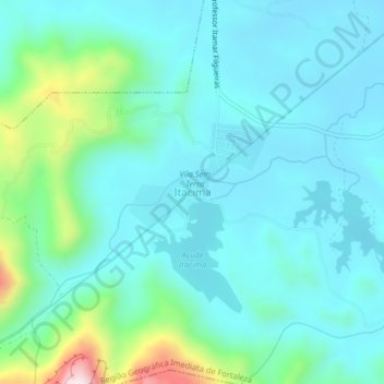 Mapa topográfico Itacima, altitud, relieve