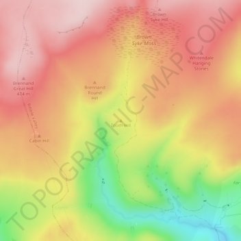 Mapa topográfico Tooth Hill, altitud, relieve