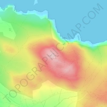 Mapa topográfico Crockalough, altitud, relieve