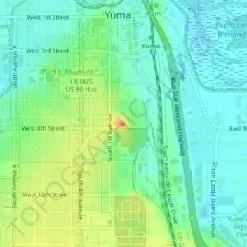 Mapa topográfico Sierra Prieta, altitud, relieve