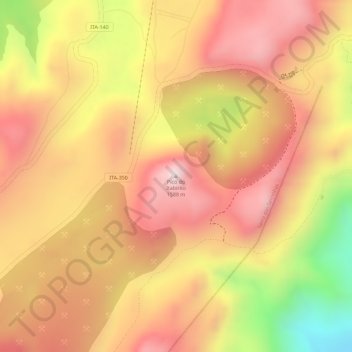 Mapa topográfico Pico do Itabirito, altitud, relieve