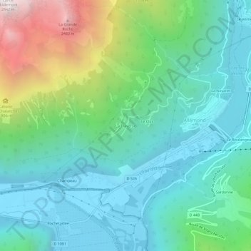 Mapa topográfico La Traverse, altitud, relieve