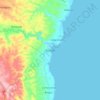 Mapa topográfico Borbon, altitud, relieve