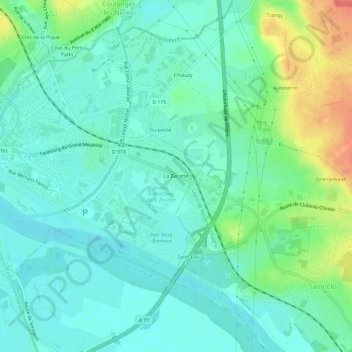 Mapa topográfico La Baratte, altitud, relieve