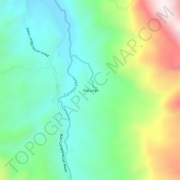 Mapa topográfico Kaluyapi, altitud, relieve