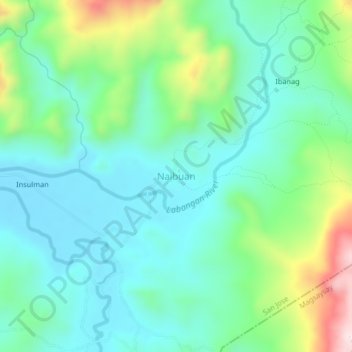 Mapa topográfico Naibuan, altitud, relieve