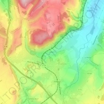 Mapa topográfico Le Barril, altitud, relieve