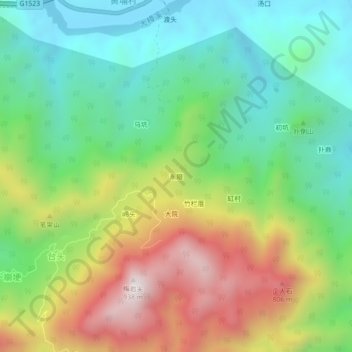 Mapa topográfico 东限, altitud, relieve