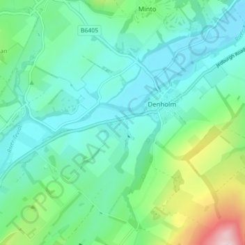 Mapa topográfico Honeyburn, altitud, relieve