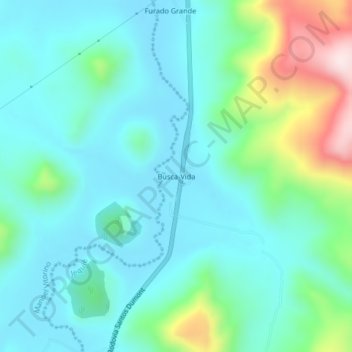 Mapa topográfico Busca-Vida, altitud, relieve