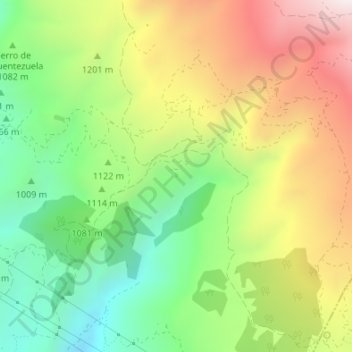 Mapa topográfico Cortijo de la eña, altitud, relieve