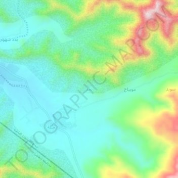 Mapa topográfico Najd, altitud, relieve