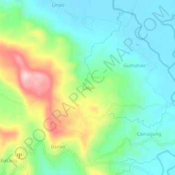 Mapa topográfico Calpi, altitud, relieve