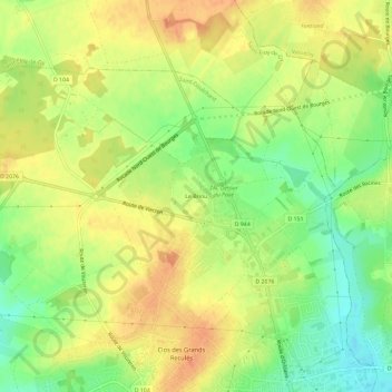 Mapa topográfico Le Briou, altitud, relieve
