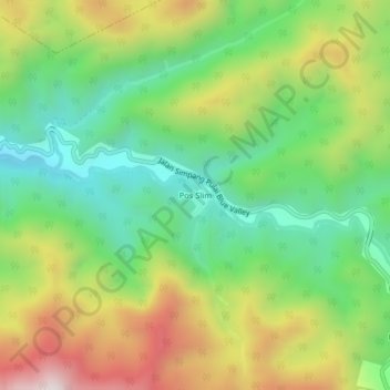 Mapa topográfico Pos Slim, altitud, relieve