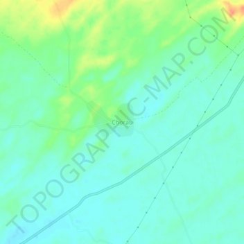Mapa topográfico Chorau, altitud, relieve