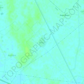 Mapa topográfico Rajpur, altitud, relieve