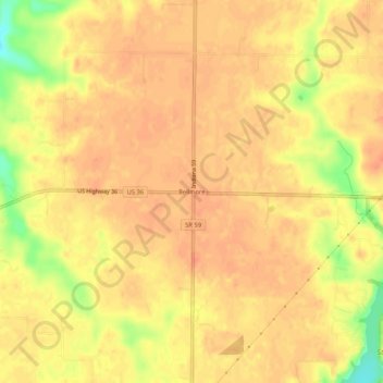 Mapa topográfico Bellmore, altitud, relieve