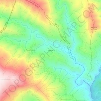 Mapa topográfico Penedo, altitud, relieve