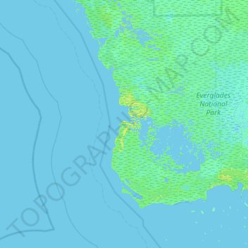 Mapa topográfico Shark River Island, altitud, relieve