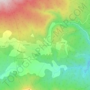 Mapa topográfico Mallefougasse, altitud, relieve