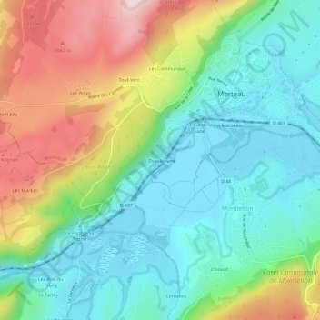 Mapa topográfico L'Éboulement, altitud, relieve