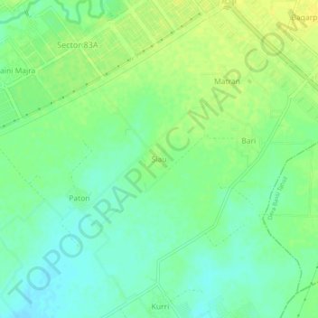Mapa topográfico Siau, altitud, relieve