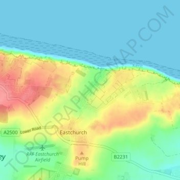 Mapa topográfico Trouts, altitud, relieve