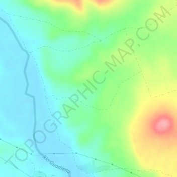 Mapa topográfico Las Cunas, altitud, relieve