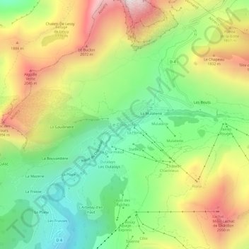 Mapa topográfico Le Chinaillon, altitud, relieve