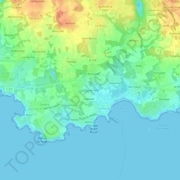 Mapa topográfico Le Douet Neuf, altitud, relieve