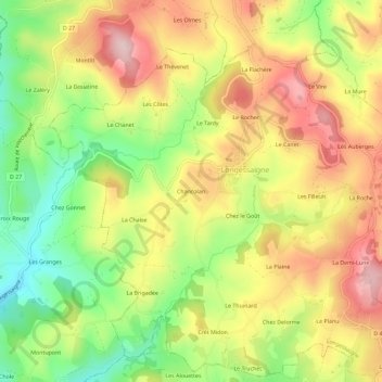 Mapa topográfico Chancolan, altitud, relieve