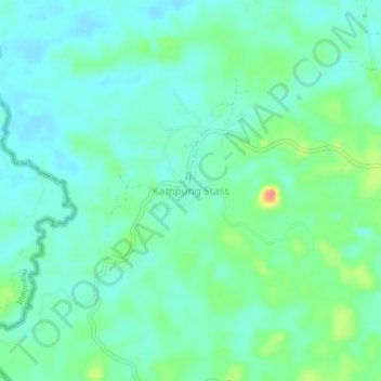 Mapa topográfico Kampung Stass, altitud, relieve