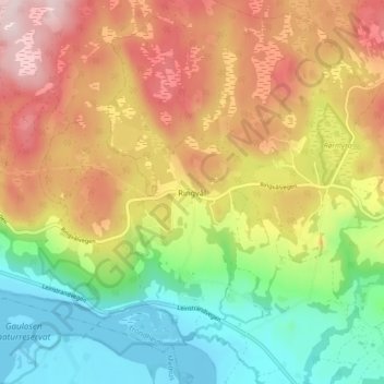 Mapa topográfico Ringvål, altitud, relieve