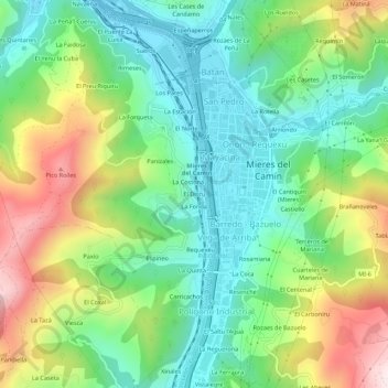 Mapa topográfico El Discu, altitud, relieve