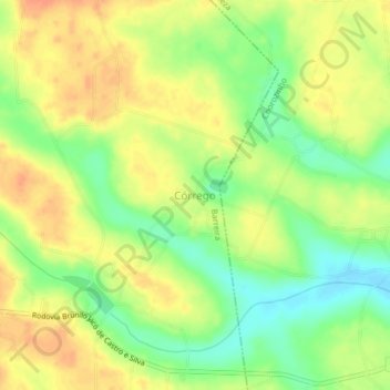 Mapa topográfico Córrego, altitud, relieve