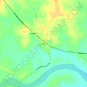 Mapa topográfico Deobhog, altitud, relieve