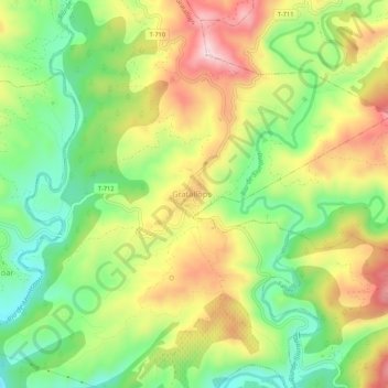Mapa topográfico Gratallops, altitud, relieve