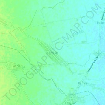 Mapa topográfico Comillas, altitud, relieve