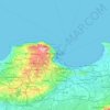 Mapa topográfico Algiers, altitud, relieve