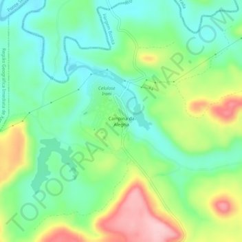 Mapa topográfico Campina da Alegria, altitud, relieve