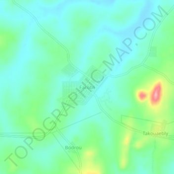 Mapa topográfico Facobli, altitud, relieve